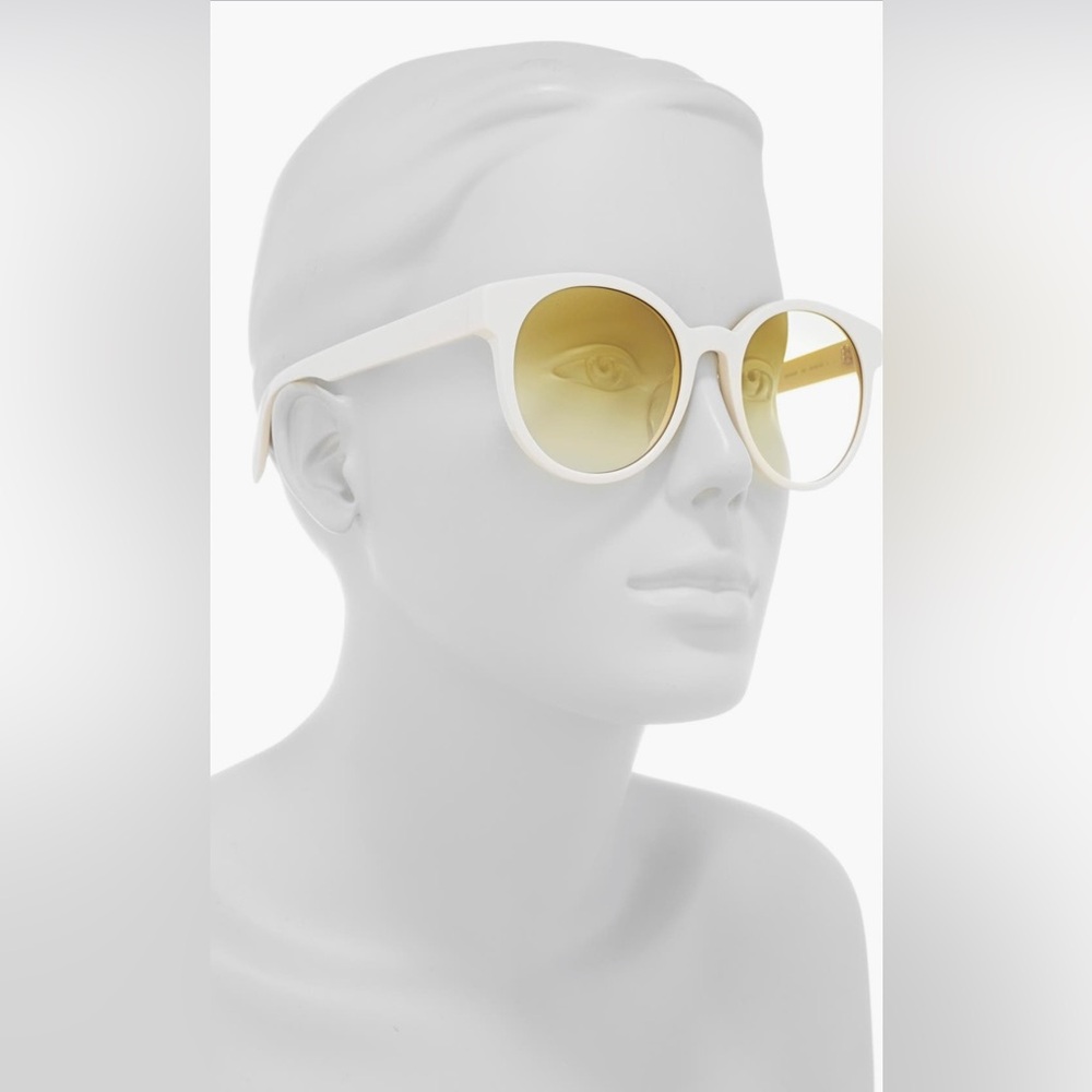 Alexander McQueen Cream Round Sunglasses - Picture 4 of 4